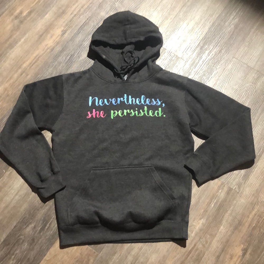 Women’s Teepublic Quote Hooded Sweatshirt Sz M